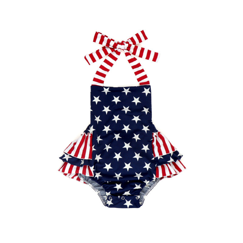 Venta al por mayor 10PCS EE. UU. Día de la Independencia Monos Ropa de bebé de algodón
